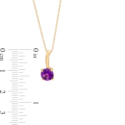 6.0mm Amethyst Solitaire Drop Pendant in 10K Gold