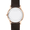 Men's Movado Museum Classic Rose-Tone IP Brown Leather Strap Watch with Blue Dial (Model: 0607597)