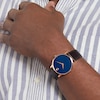 Thumbnail Image 3 of Men's Movado Museum Classic Rose-Tone IP Brown Leather Strap Watch with Blue Dial (Model: 0607597)