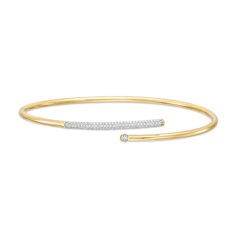 0.25 CT. T.W. Diamond Bypass Bangle in 10K Gold|Peoples Jewellers