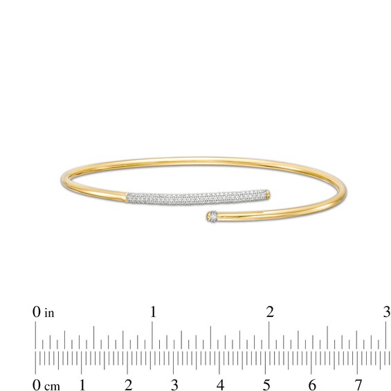 0.25 CT. T.W. Diamond Bypass Bangle in 10K Gold