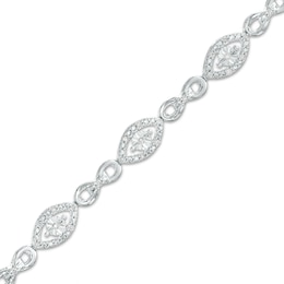 0.25 CT. T.W. Diamond Alternating Marquise Frame and Infinity Line Bracelet in Sterling Silver – 7.5&quot;