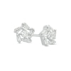 Thumbnail Image 0 of 0.25 CT. T.W. Baguette and Round Diamond Frame Star Stud Earrings in 10K White Gold