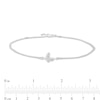 Thumbnail Image 3 of 0.065 CT. T.W. Diamond Butterfly Anklet in Sterling Silver – 10"