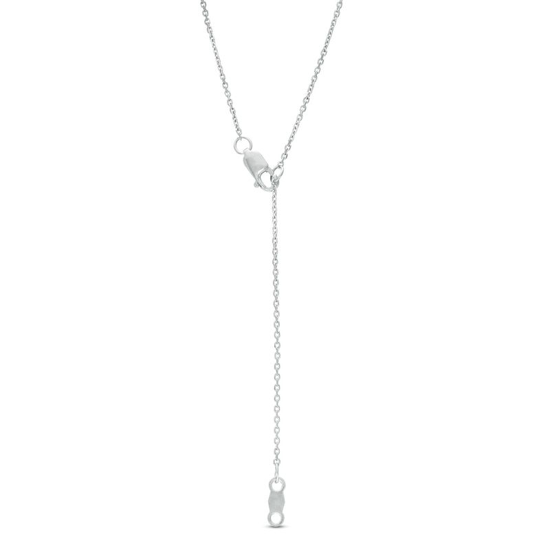 Marquise Blue and White Lab-Created Sapphire Alternating "Y" Necklace in Sterling Silver|Peoples Jewellers