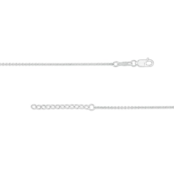 0.065 CT. T.W. Diamond Heart Station Anklet in Sterling Silver – 10"