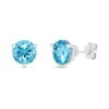 Thumbnail Image 1 of 7.0mm Swiss Blue Topaz Solitaire Stud Earrings in Sterling Silver