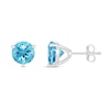 Thumbnail Image 2 of 7.0mm Swiss Blue Topaz Solitaire Stud Earrings in Sterling Silver