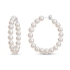 Thumbnail Image 0 of 6.0-6.5mm Freshwater Cultured Pearl Hoop Earrings in Sterling Silver