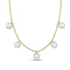 Thumbnail Image 0 of 11.0-12.0mm South Sea Cultured Pearl Five Stone Dangle Station Necklace in 10K Gold-16"