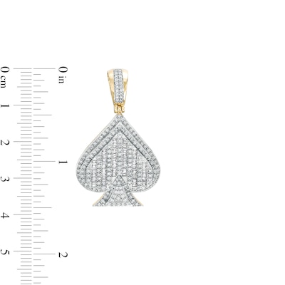 Men's 1.00 CT. T.W. Diamond Spade Necklace Charm in 10K Gold