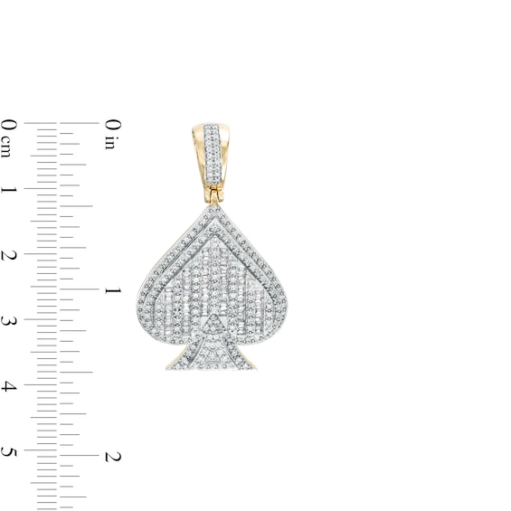 Men's 1.00 CT. T.W. Diamond Spade Necklace Charm in 10K Gold