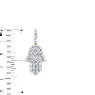 Men's 0.50 CT. T.W. Diamond Hamsa Necklace Charm in 10K Gold