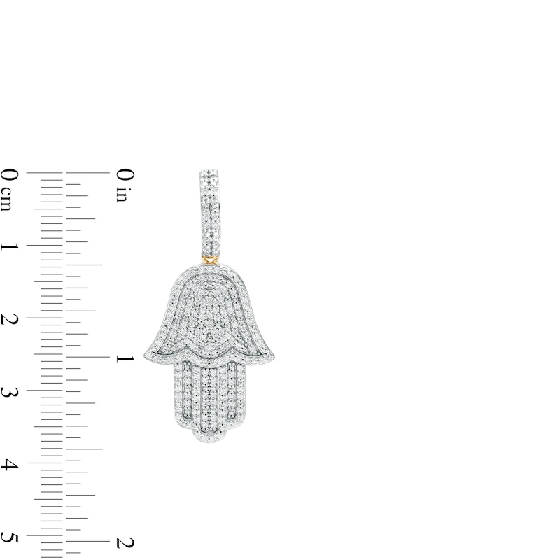 Men's 0.50 CT. T.W. Diamond Hamsa Necklace Charm in 10K Gold|Peoples Jewellers