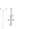 Thumbnail Image 1 of Men's 0.50 CT. T.W. Diamond Flared Cross with Crown Necklace Charm in 10K Gold