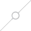 Thumbnail Image 0 of 0.11 CT. T.W. Diamond Lined Circle Bracelet in 10K White Gold - 7.25"