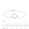 Thumbnail Image 3 of 0.11 CT. T.W. Diamond Lined Circle Bracelet in 10K White Gold - 7.25"
