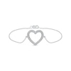 0.12 CT. T.W. Diamond Lined Heart Bracelet in 10K White Gold - 7.25"