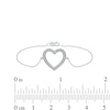 0.12 CT. T.W. Diamond Lined Heart Bracelet in 10K White Gold - 7.25"