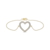 Thumbnail Image 1 of 0.12 CT. T.W. Diamond Lined Heart Bracelet in 10K Gold - 7.25"