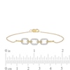 Thumbnail Image 4 of 0.12 CT. T.W. Diamond Triple Oval Link Bracelet in 10K Gold - 7.25&quot;