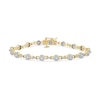 1.50 CT. T.W. Multi-Diamond Alternating Link Line Bracelet in 10K Gold