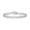 Thumbnail Image 1 of 2.00 CT. T.W. Multi-Diamond Oval and Round Alternating Link Line Bracelet in 10K White Gold - 7.25"