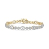 Thumbnail Image 2 of 2.00 CT. T.W. Multi-Diamond Oval and Round Alternating Link Line Bracelet in 10K Gold - 7.25&quot;