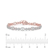 2.00 CT. T.W. Multi-Diamond Oval and Round Alternating Link Line Bracelet in 10K Rose Gold - 7.25"