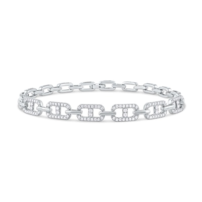 1.00 CT. T.W. Diamond Mariner Chain Alternating Link Bracelet in 10K Gold