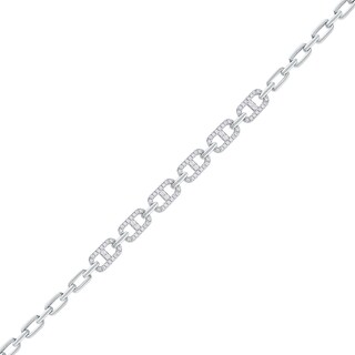 1.00 CT. T.W. Diamond Mariner Chain Alternating Link Bracelet in 10K Gold