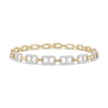 Thumbnail Image 0 of 1.00 CT. T.W. Diamond Mariner Chain Alternating Link Bracelet in 10K Gold - 8.5"
