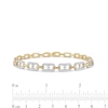 Thumbnail Image 3 of 1.00 CT. T.W. Diamond Mariner Chain Alternating Link Bracelet in 10K Gold - 8.5"