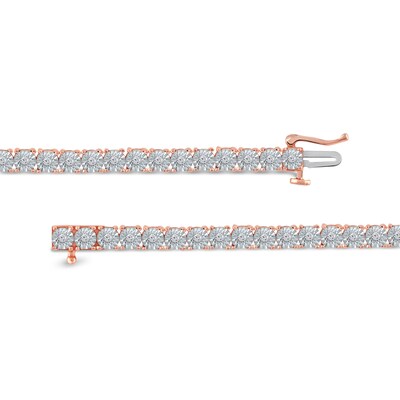 0.50 CT. T.W. Diamond Tennis Bracelet in 14K Rose Gold - 6.5"