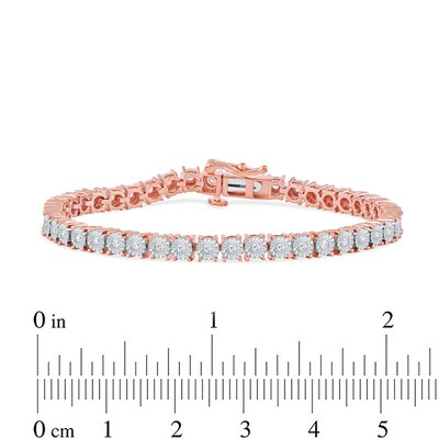 0.50 CT. T.W. Diamond Tennis Bracelet in 14K Rose Gold - 6.5"