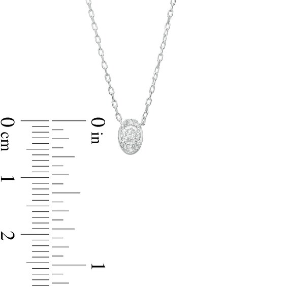 0.16 CT. T.W. Diamond Oval-Shaped Pendant in 10K White Gold