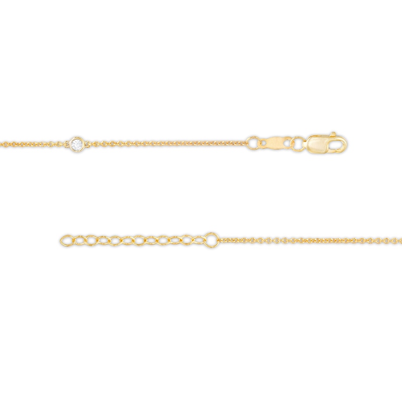 0.16 CT. T.W. Diamond Five Stone Station Anklet in 10K Gold – 10"