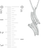 Thumbnail Image 2 of 0.20 CT. T.W. Diamond Graduated Curve Bypass Pendant in 10K White Gold