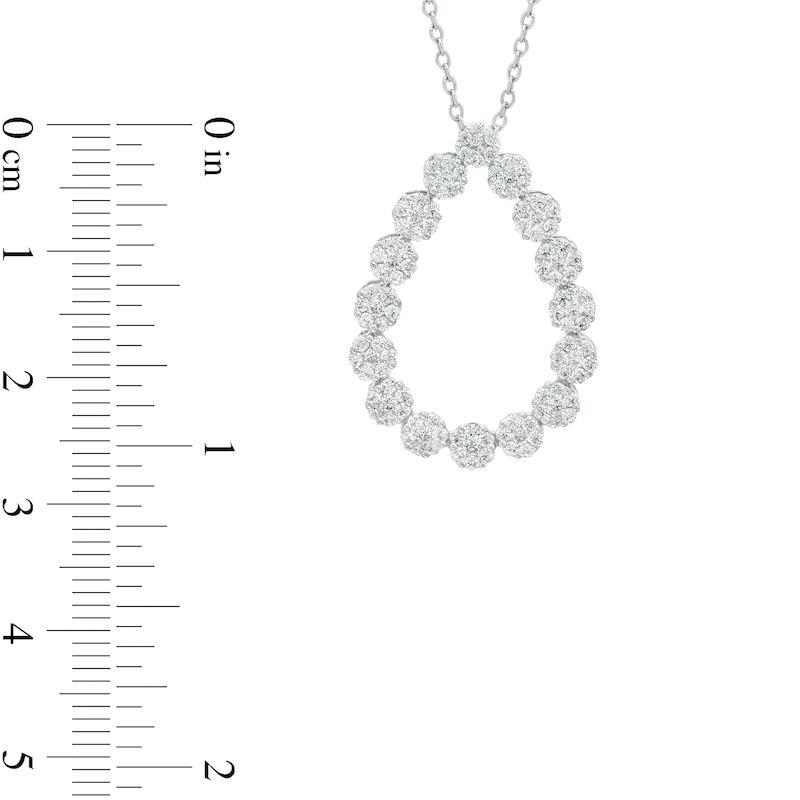 1.00 CT. T.W. Multi-Diamond Open Teardrop Pendant in 10K White Gold