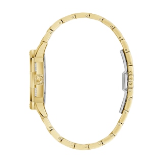 Ladies' Bulova Octava Crystal Gold-Tone Watch with Silver-Tone Dial (Model: 98L302)