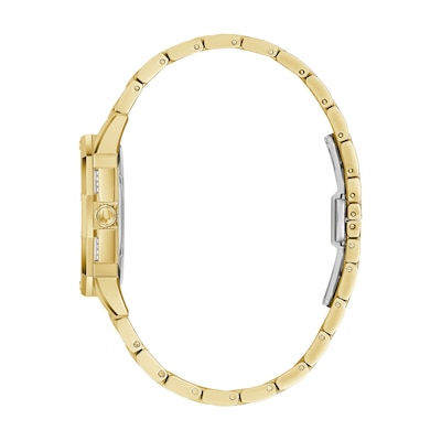 Ladies' Bulova Octava Crystal Gold-Tone Watch with Silver-Tone Dial (Model: 98L302)