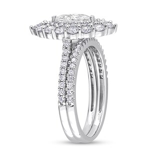 1.47 CT. T.W. Marquise Diamond Double Frame Bridal Set in 14K White Gold