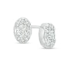 0.33 CT. T.W. Diamond Oval Frame Stud Earrings in 10K White Gold