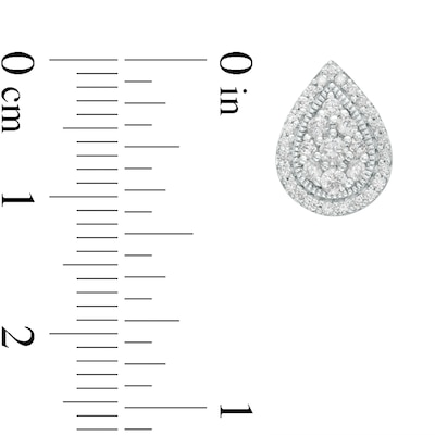 0.50 CT. T.W. Pear-Shaped Multi-Diamond Frame Stud Earrings in 10K White Gold