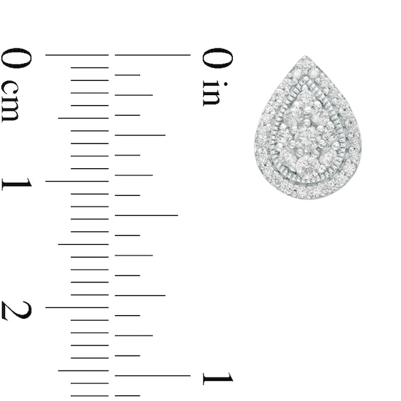 0.50 CT. T.W. Pear-Shaped Multi-Diamond Frame Stud Earrings in 10K White Gold