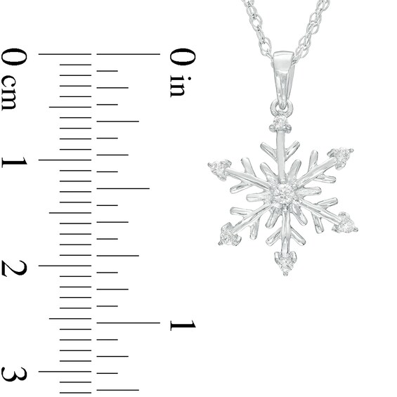 0.10 CT. T.W. Diamond Snowflake Pendant in Sterling Silver