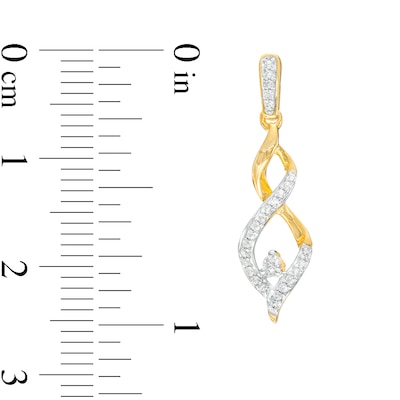 0.20 CT. T.W. Diamond Twisted Flame Drop Earrings in 10K Gold