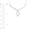 1.00 CT. T.W. Baguette and Round Diamond Twisted Curve Necklace in 10K Gold