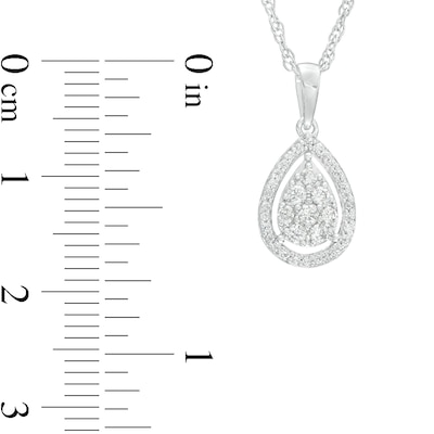 0.25 CT. T.W. Pear-Shaped Multi-Diamond Frame Pendant in 10K White Gold