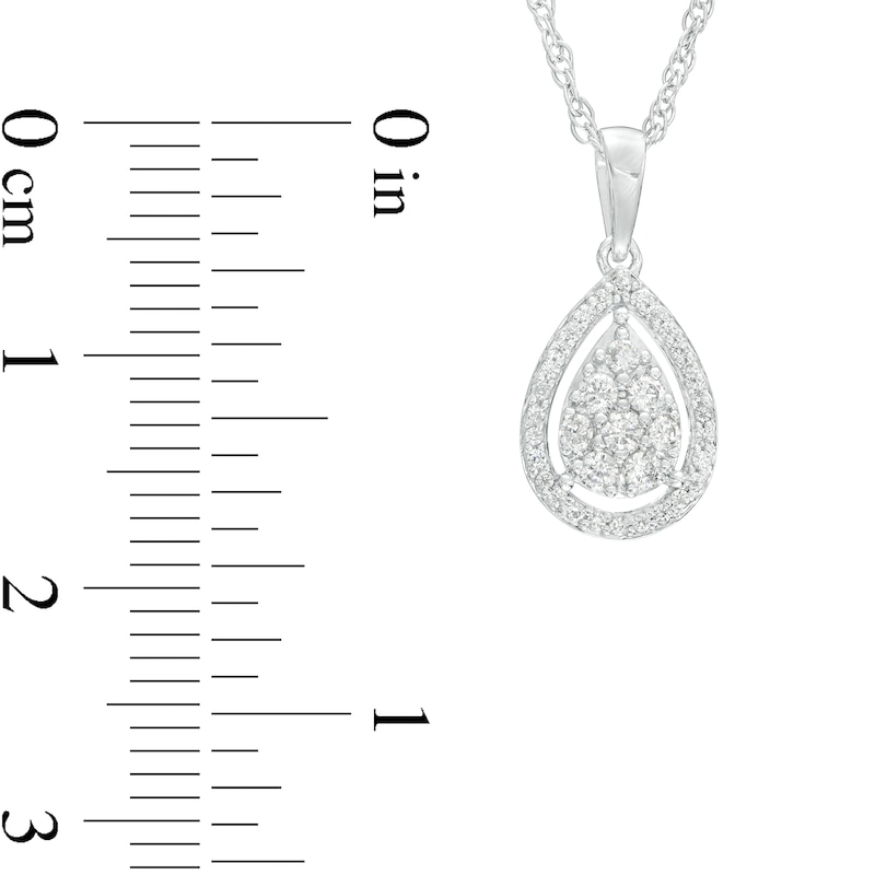 0.25 CT. T.W. Pear-Shaped Multi-Diamond Frame Pendant in 10K White Gold|Peoples Jewellers